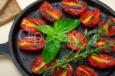 baked cherry tomatoes with basil and thyme