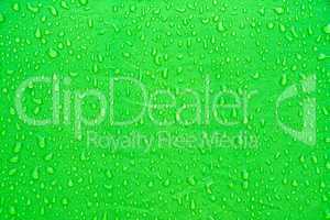 Tent fabric green with water drops