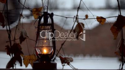 old kerosene lamp outdoor