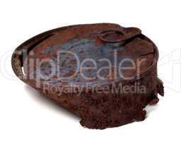 Rusty tin can isolated on white background