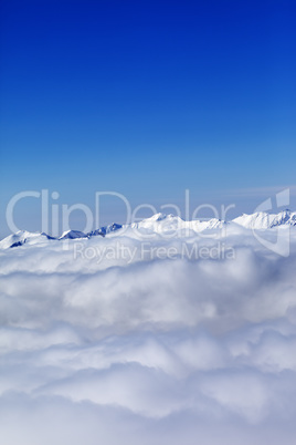 Mountains under clouds at nice day