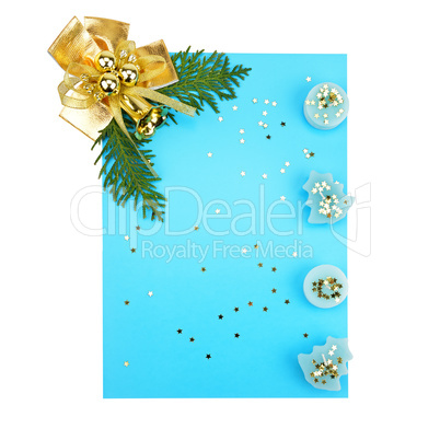 Christmas decorations and card for congratulations