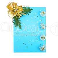 Christmas decorations and card for congratulations