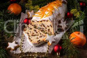 Christmas Stollen with orange julienne