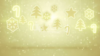 gold hanging christmas decoration loopable background
