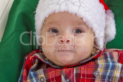 Christmas baby boy portrait