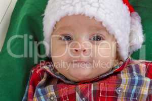 Christmas baby boy portrait