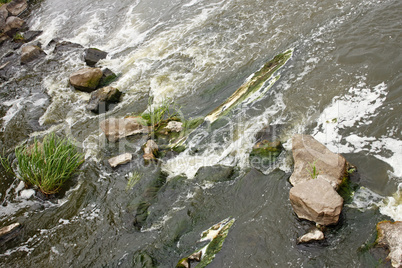 Rapid foaming river stream