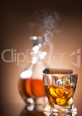 Cigar on glass