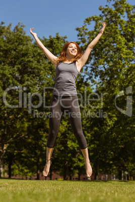 Pretty redhead expresses her freedom