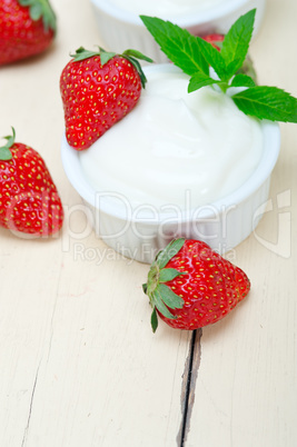 organic Greek yogurt and strawberry