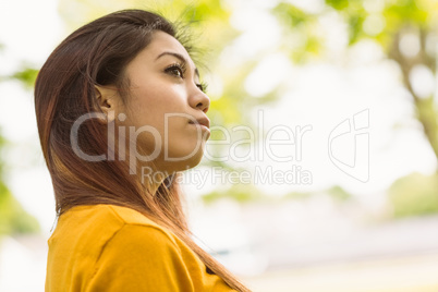 Beautiful woman looking away