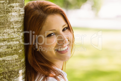 Portrait of a pretty redhead smiling