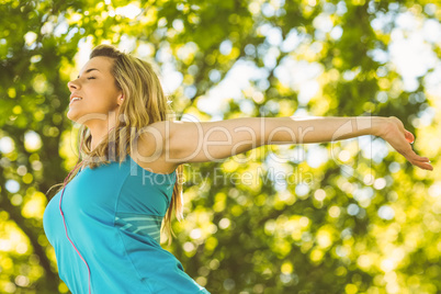 Fit blonde enjoying the sunshine