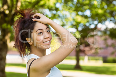 Portrait of healthy woman in park