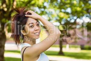 Portrait of healthy woman in park