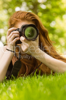 Female photographer at the park