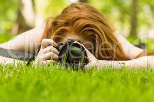 Female photographer at the park