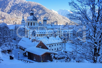 Ettal Kloster Winter - Ettal abbey in winter 02