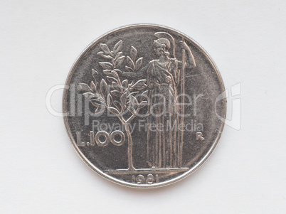 Italian lira coin