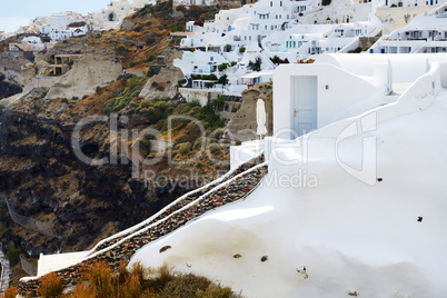 The houses on Santorini island, Greece