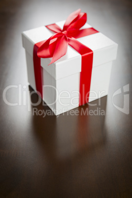 White Gift Box with Red Ribbon and Bow