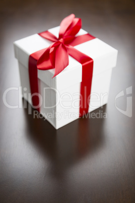 White Gift Box with Red Ribbon and Bow