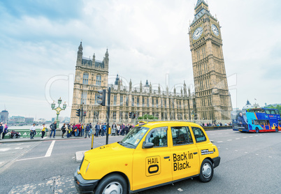 LONDON - AUGUST 19, 2013: Traffic in Westminster area. Westminst