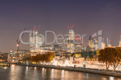 Wonderful panoramic view of London buildings along river Thames