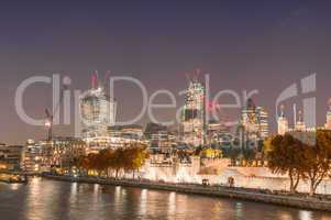 Wonderful panoramic view of London buildings along river Thames
