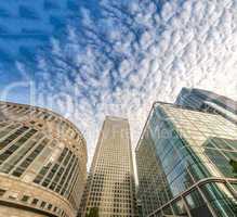 Canary Wharf skyline, business district of London