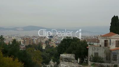 Athen Panorama mit alten Häusern