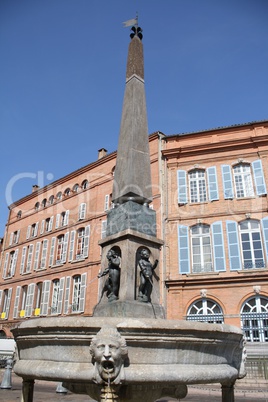 Fountain in a square of Toulouse
