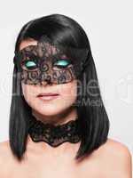 cute girl in masquerade mask