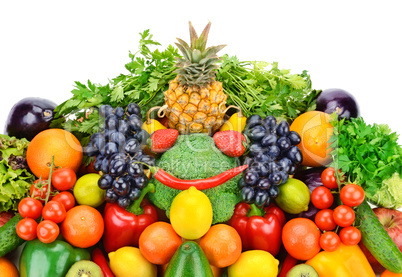 fruit and vegetable isolated on white background