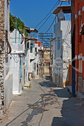 Rundown houses in Turkish village