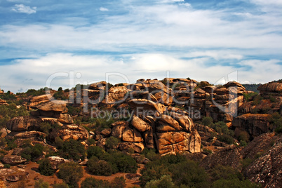 Rock formations near Yatagan in Turkey