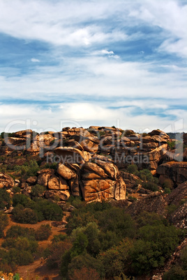 Rock formations near Yatagan in Turkey