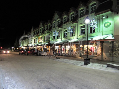 Banff high street at night