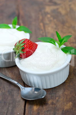 organic Greek yogurt and strawberry