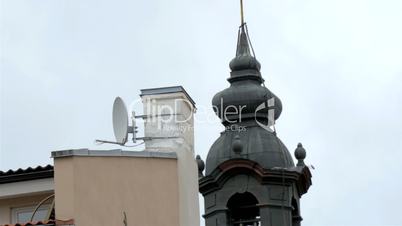 A television satellite from Russia on top of a building GH4 4K