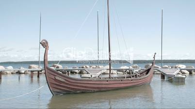 A viking boat floating on the sea FS700 4K RAW Odyssey 7Q