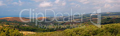 Panoramic view over open countryside