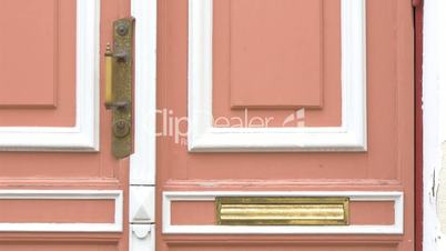 The pink door of an old town hall  4K FS700 Odyssey 7Q