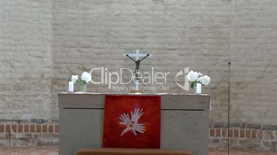 Closer look of the altar in the church in Estonia 4K FS700 Odyssey 7Q