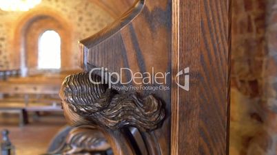 The wood carved kings chair from the old castle GH4 4K UHD