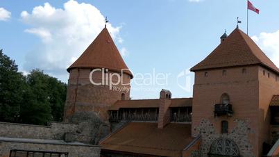 The architectural view of the old castle in Trakai  GH4 4K UHD