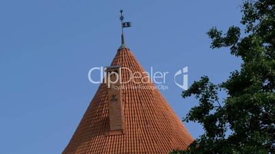 The castles pyramid roof with a windvane on top GH4 4K UHD
