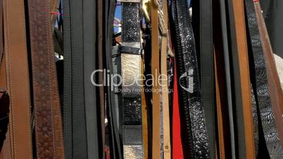 Lots of belts on display on the street of Estonia GH4 4K UHD