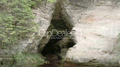 The small entrance going through a cave from an underground river FS700 Odyssey 7Q 4K